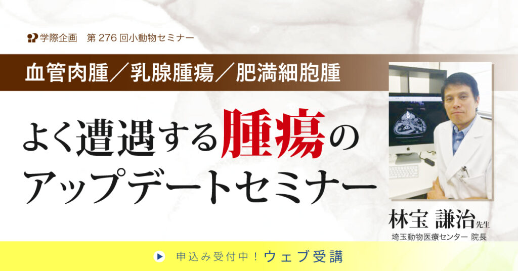 林宝謙治先生「よく遭遇する腫瘍のアップデートセミナー」獣医師セミナー